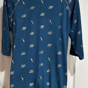 Warner Bros. Blue Harry Potter Nightgown with Gold Accents